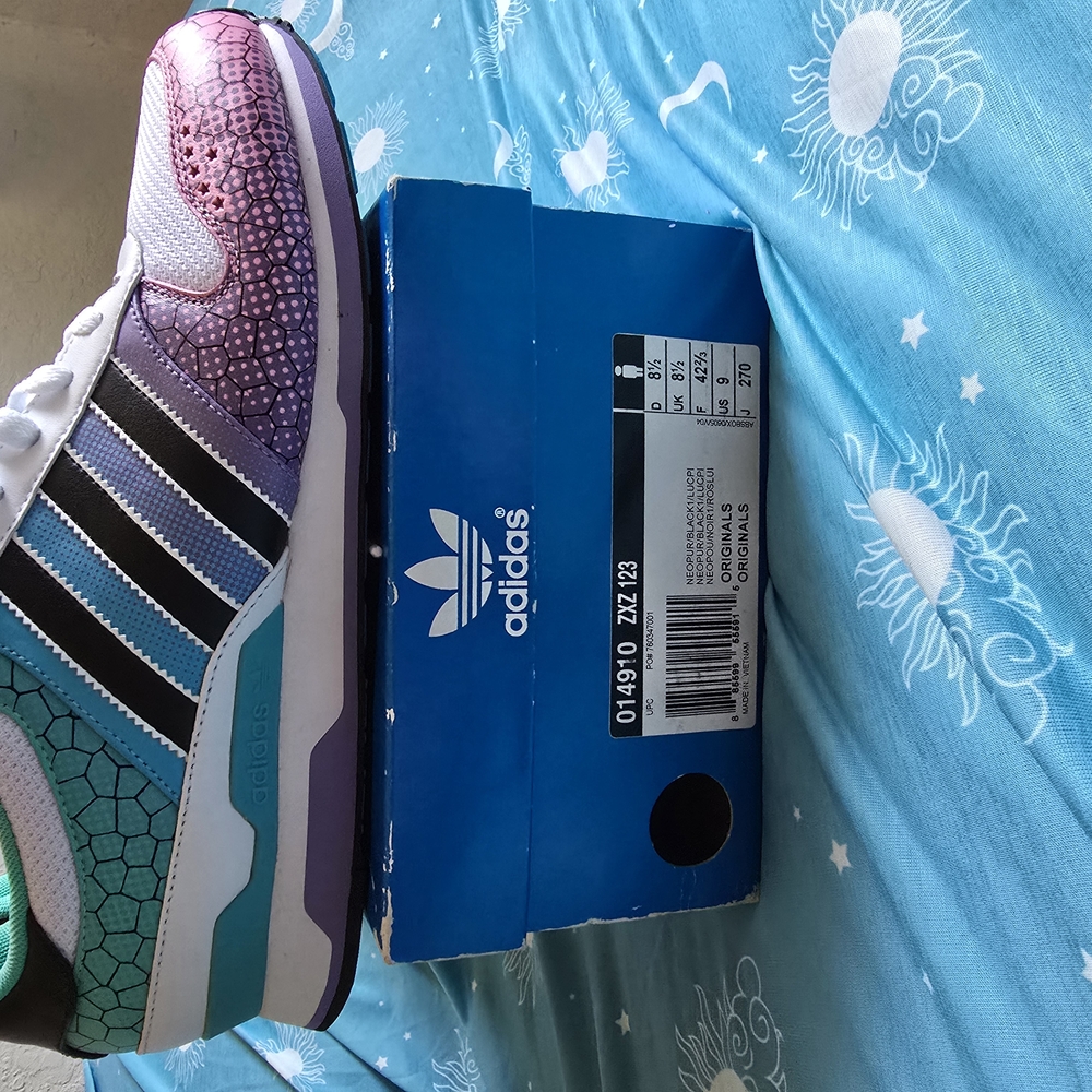 Adidas ZX 710 Women's Sneakers - Purple, Teal, Pink, w/tiny Stars - Picture 10 of 10